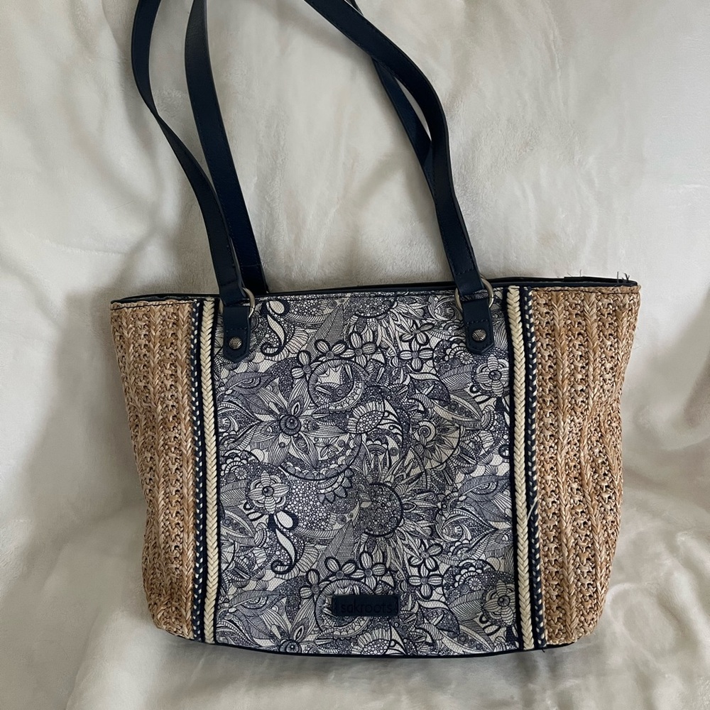 Sakroots straw pattern handbag